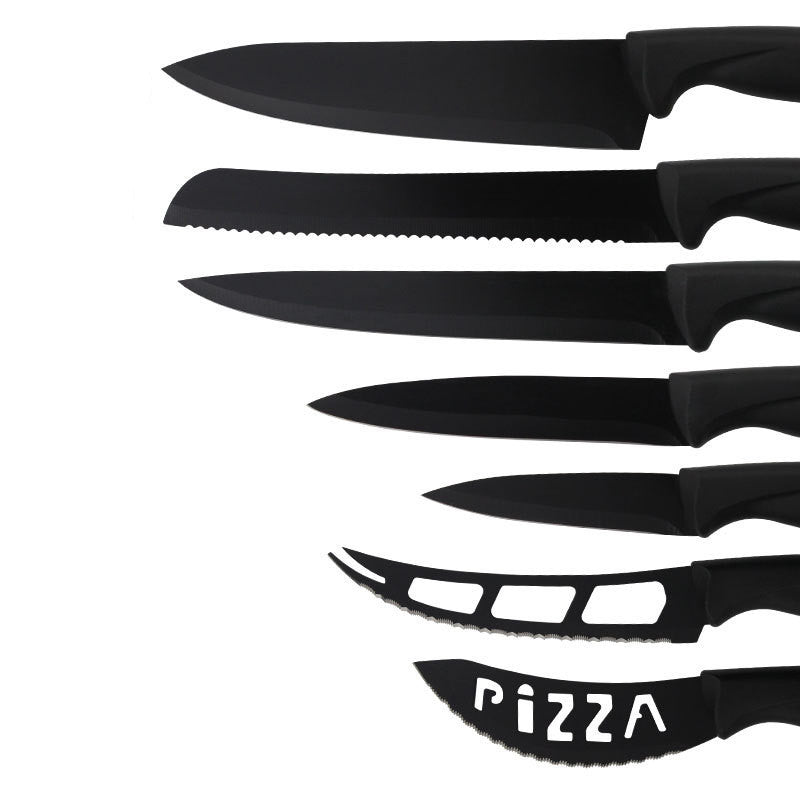 Stainless Steel Knife Set Kitchen Household Slicing Knife Chef's Knife Bread Knife Cheese Knife Scissors Pizza Knife Steak Knife