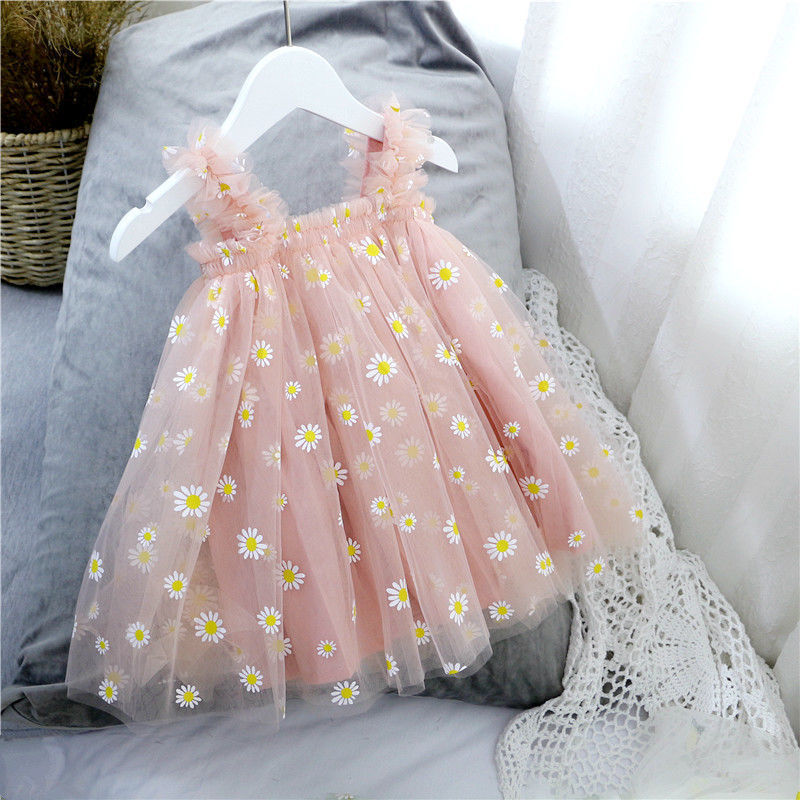 Flower Girl Sense Summer Girl Princess White Gauze Skirt Girl Baby Sling Net Gauze Dress Tutu Skirt