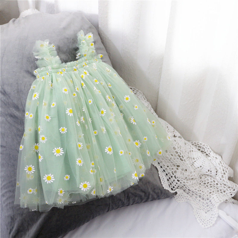 Flower Girl Sense Summer Girl Princess White Gauze Skirt Girl Baby Sling Net Gauze Dress Tutu Skirt