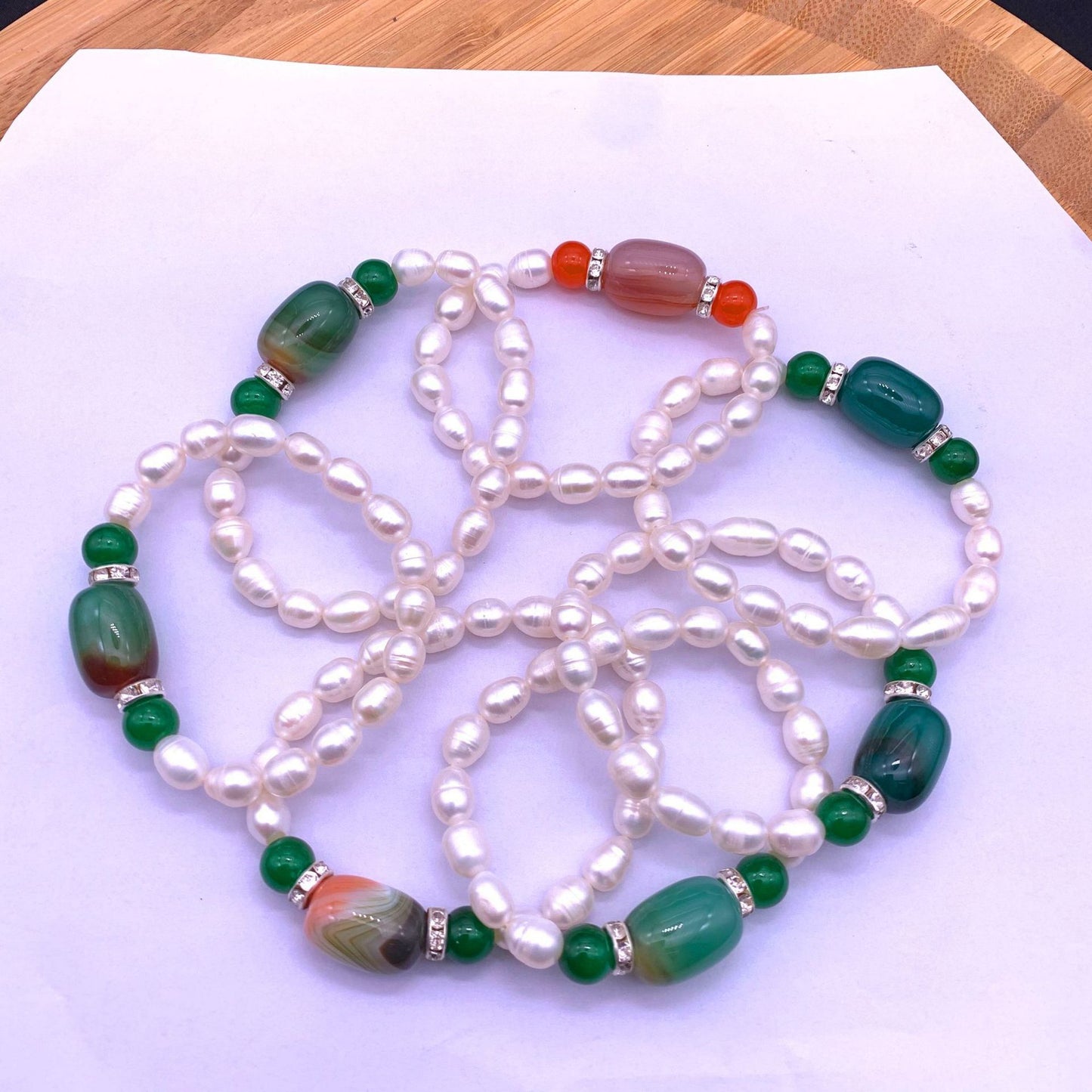 Imitation Thread Agate Bucket Beads