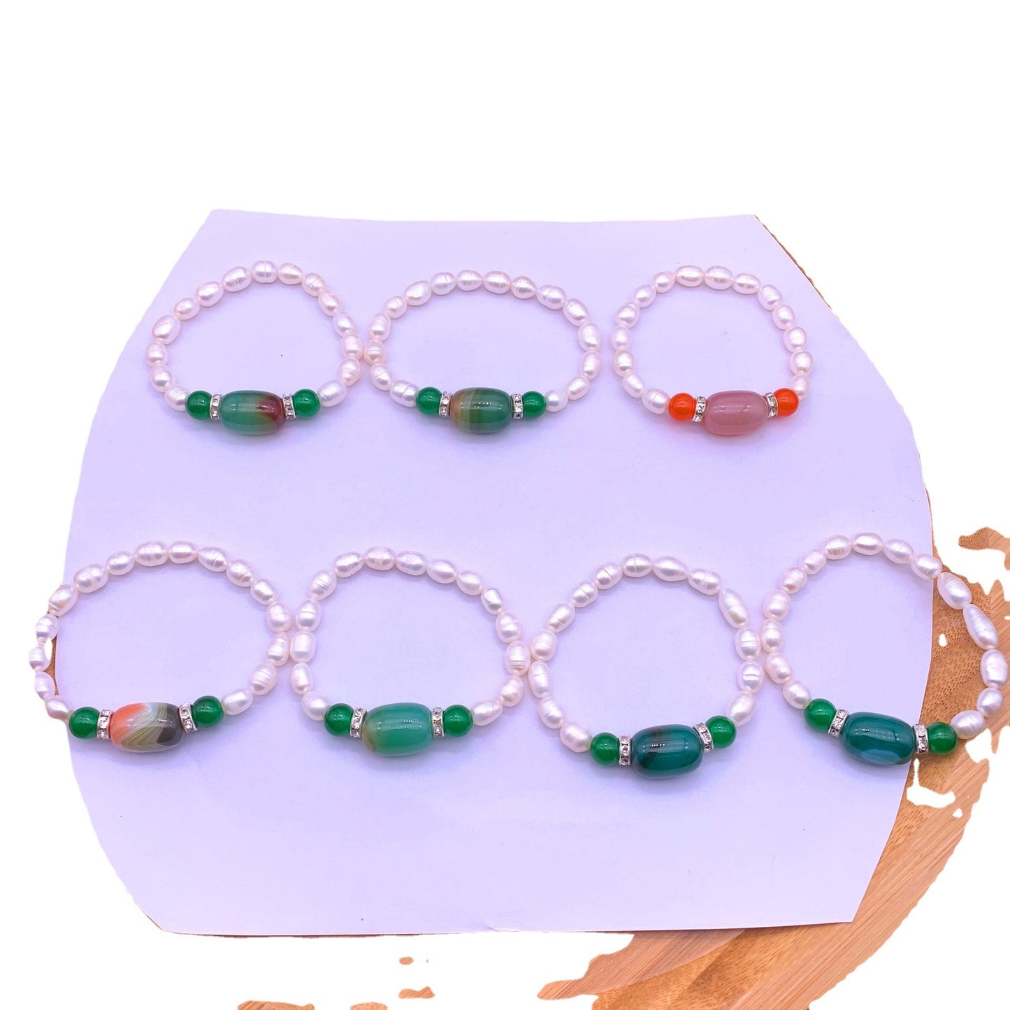 Imitation Thread Agate Bucket Beads