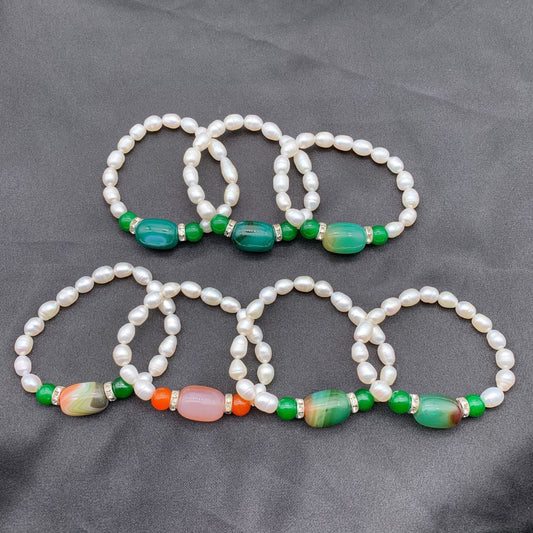 Imitation Thread Agate Bucket Beads