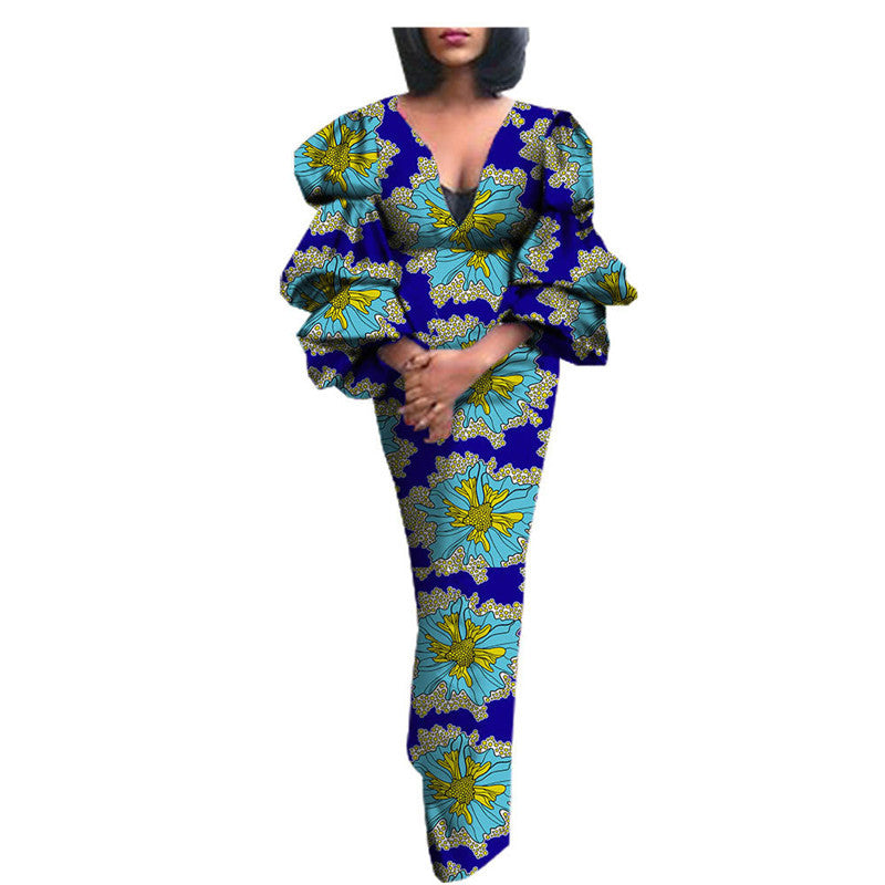 African Ethnic Cotton Batik Ladies Dress