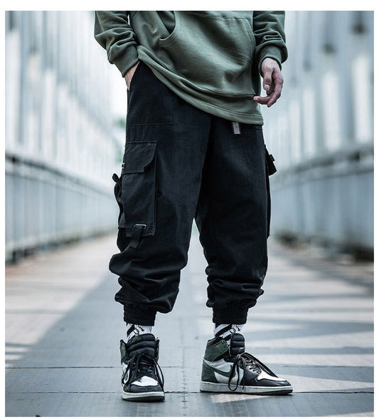 National Tide Functional Wind Overalls Men's Autumn And Winter Loose Hip-Hop Tide Brand Ins Beam Harem Pants Cargo Pants Tide