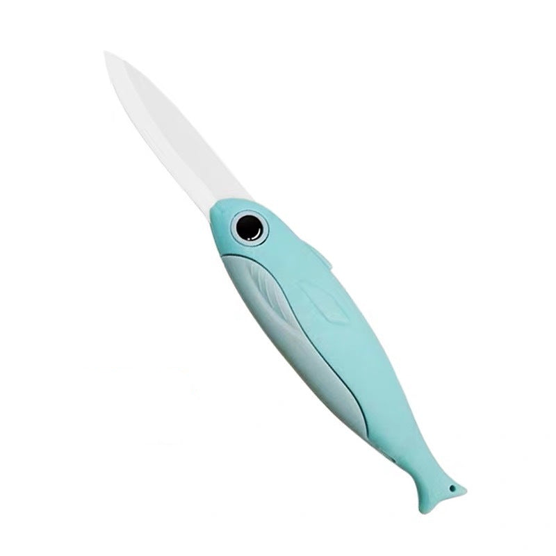 Ceramic Knife Folding Fruit Knife Portable Knife  Fish Bird Knife Student Portable Mini Peeling Fruit Knife