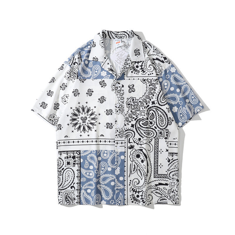 Summer Cashew Flower Shirt Men's Short-Sleeved Shirt