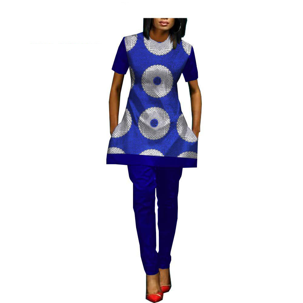 African Custom Printed Ladies Two-Piece Suit