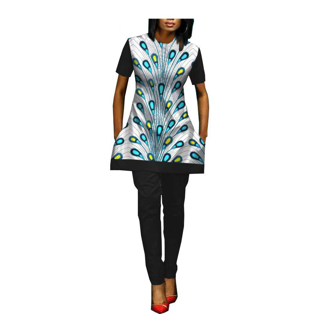 African Custom Printed Ladies Two-Piece Suit