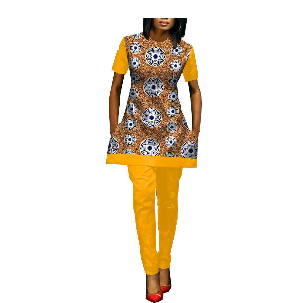 African Custom Printed Ladies Two-Piece Suit