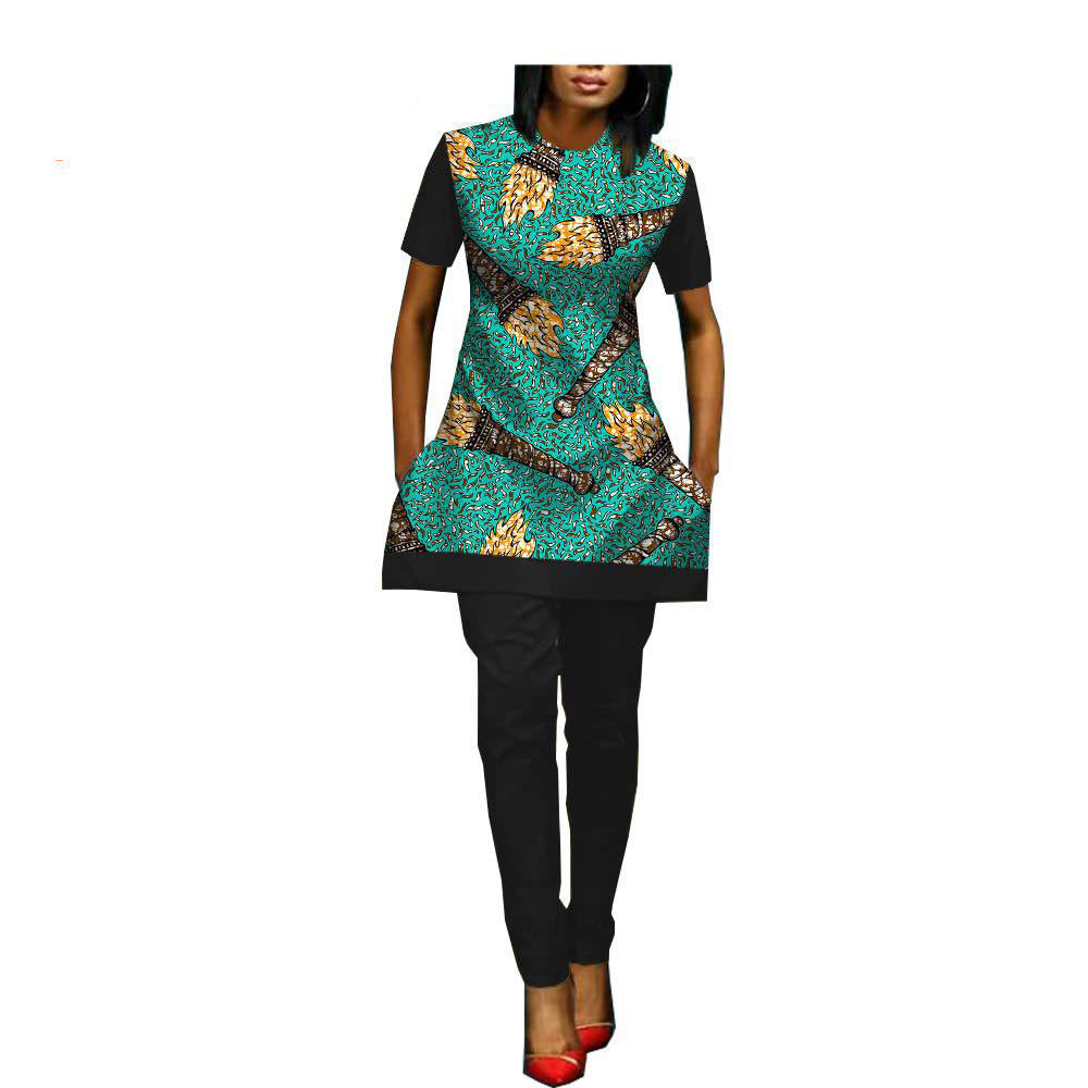 African Custom Printed Ladies Two-Piece Suit