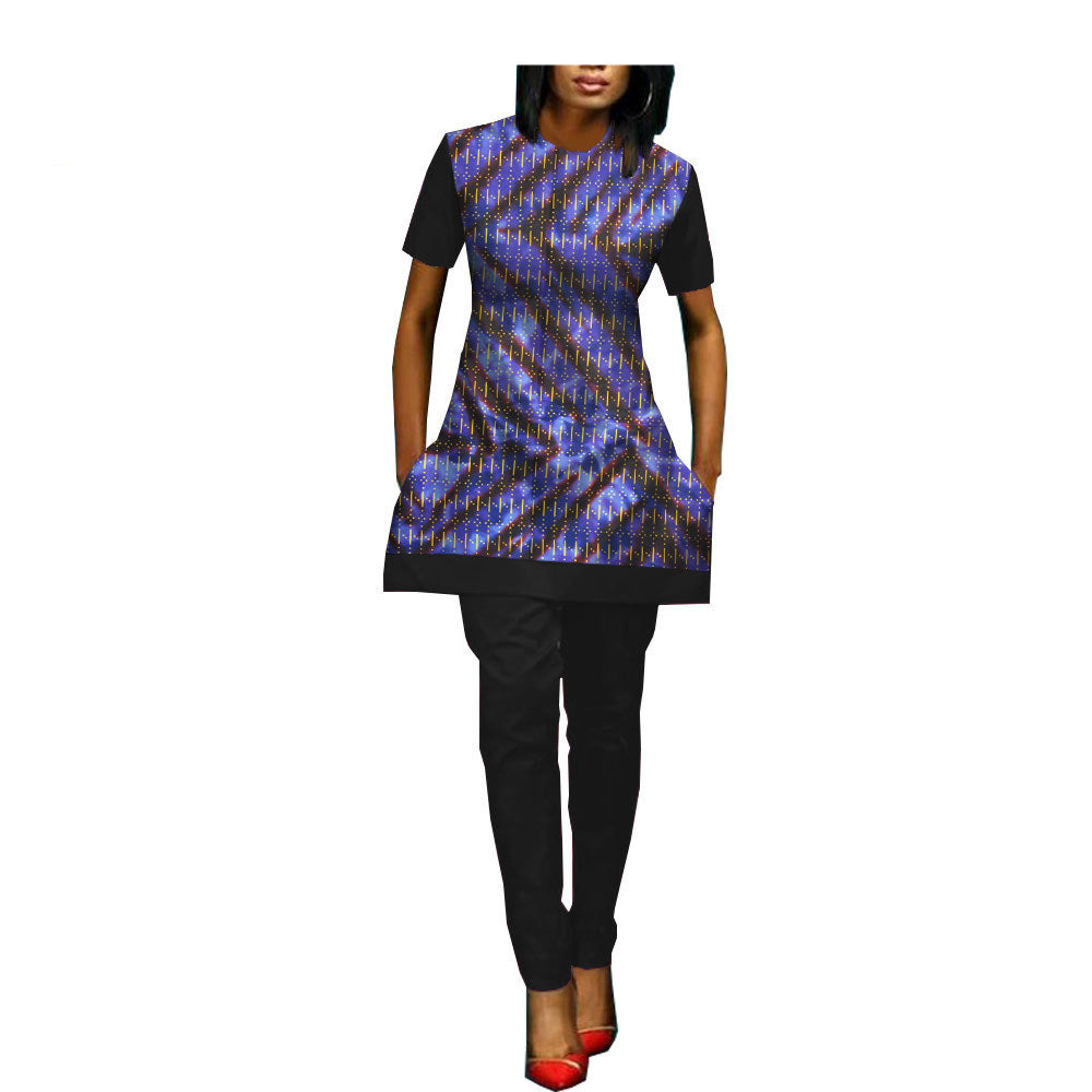 African Custom Printed Ladies Two-Piece Suit