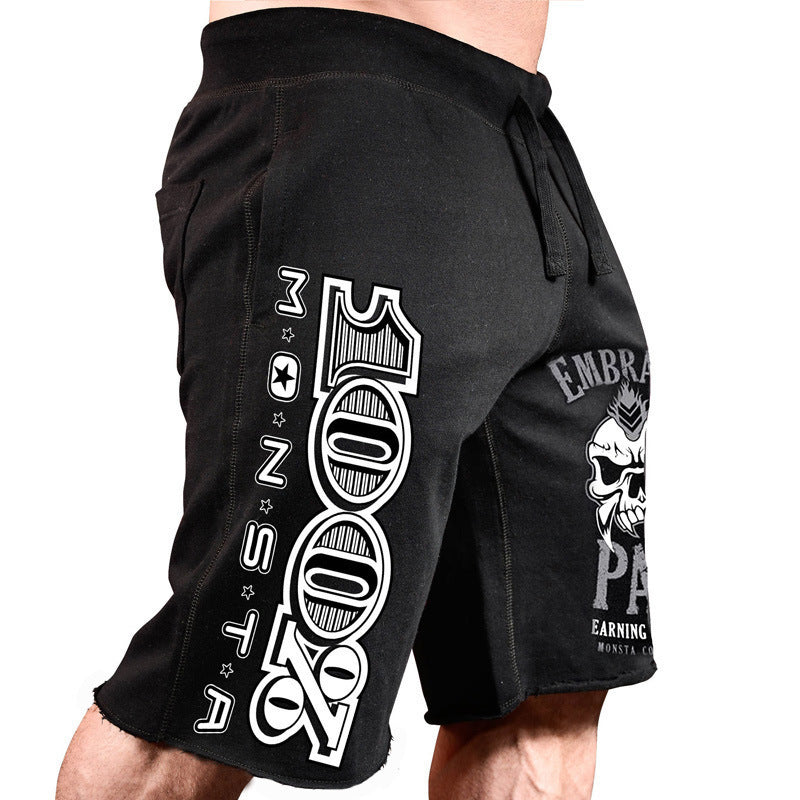 Shorts Casual Running Big Print Five-Point Pants Cotton Shorts Men