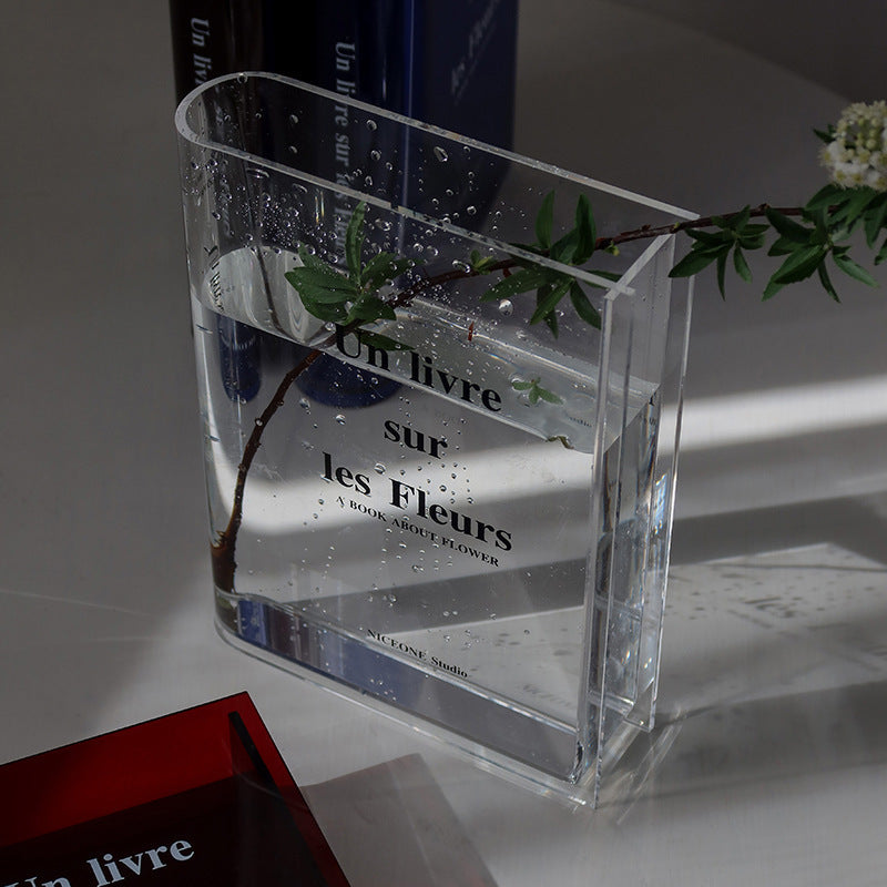 Home Creative Books Acrylic Vase Decoration