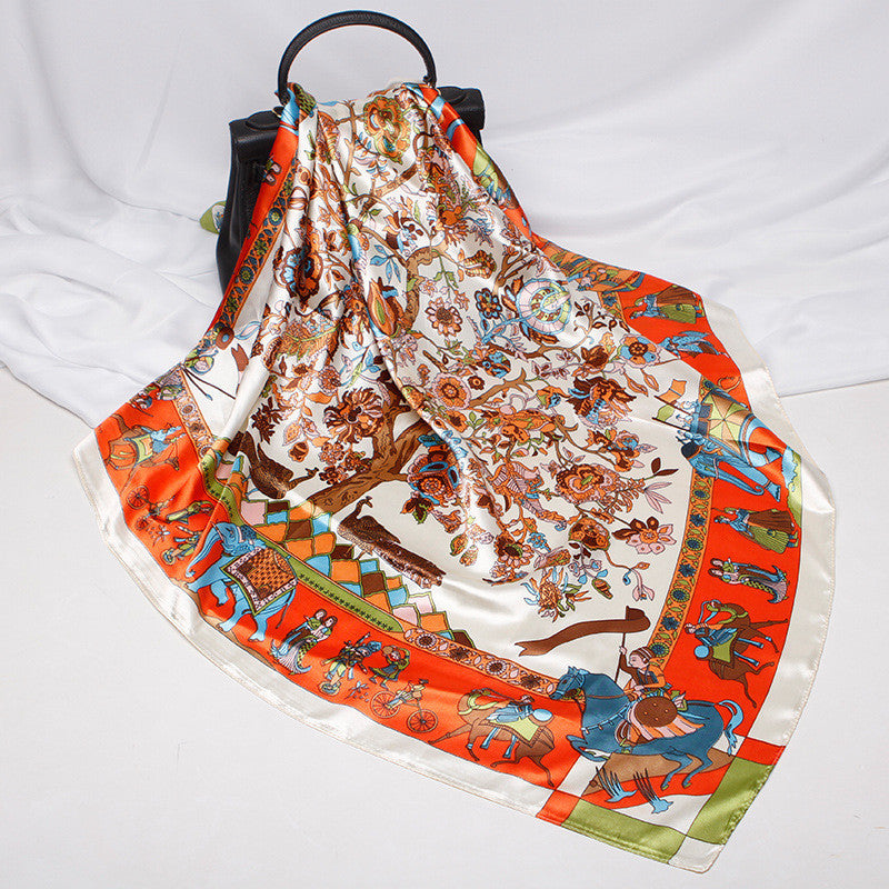 90cm Gift Scarf Printed Satin Scarf