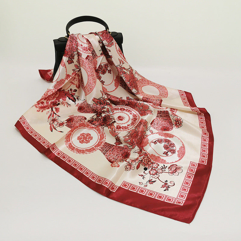 90cm Gift Scarf Printed Satin Scarf