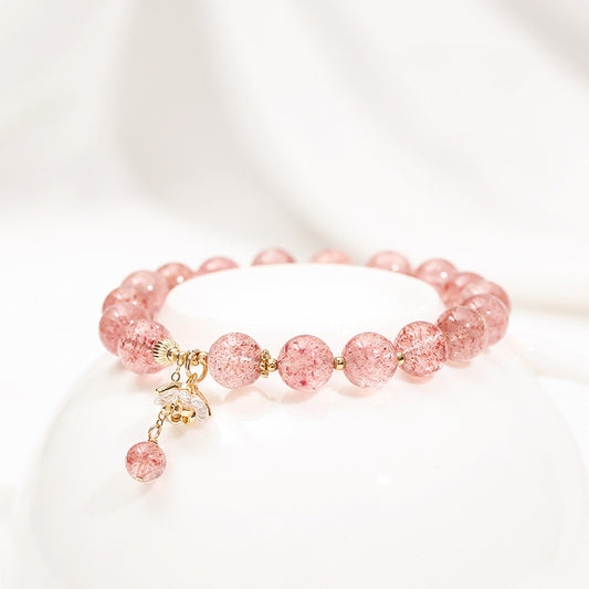 Strawberry Crystal Transfer Beads Bracelet