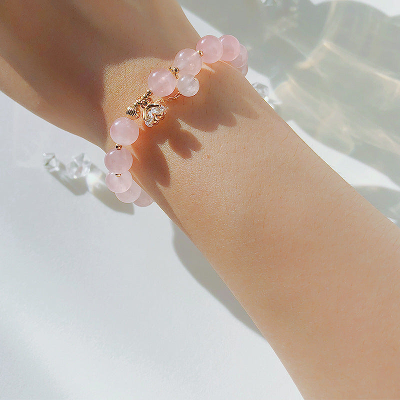 Strawberry Crystal Transfer Beads Bracelet