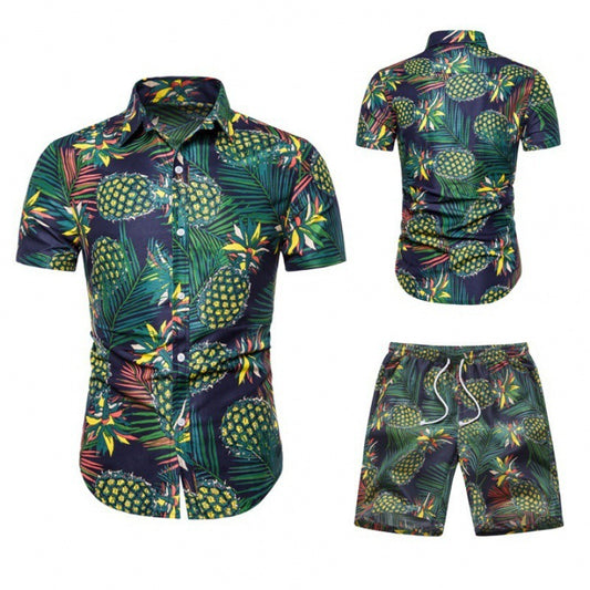 African Men's Shirt And Shorts Set