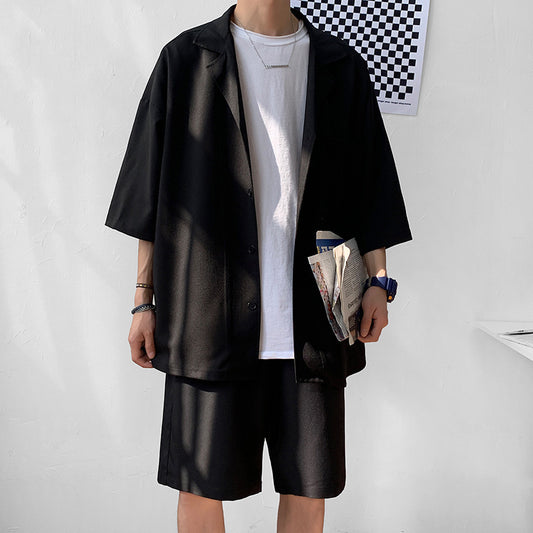 Casual Suit Suit Jacket Korean Style Loose Plus Size Straight Shorts Two-piece Suit