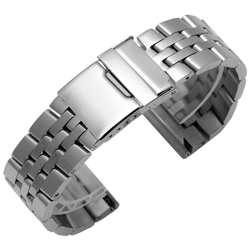 Men's Solid Stainless Steel Metal Strap 22MM