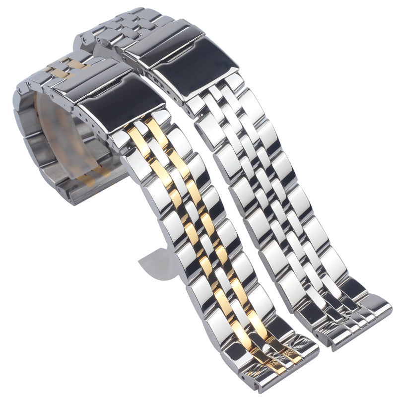 Men's Solid Stainless Steel Metal Strap 22MM