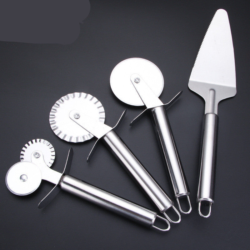 Stainless steel single round pizza cutter