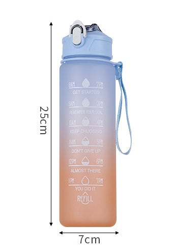 Large Capacity Sports Plastic Scale Water Bottle Portable Sports Bottle Portable Drinking Cup With Straw