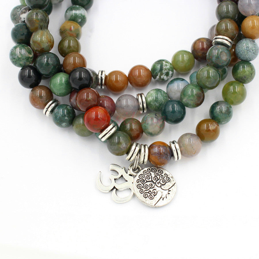 108 natural crystal agate beads