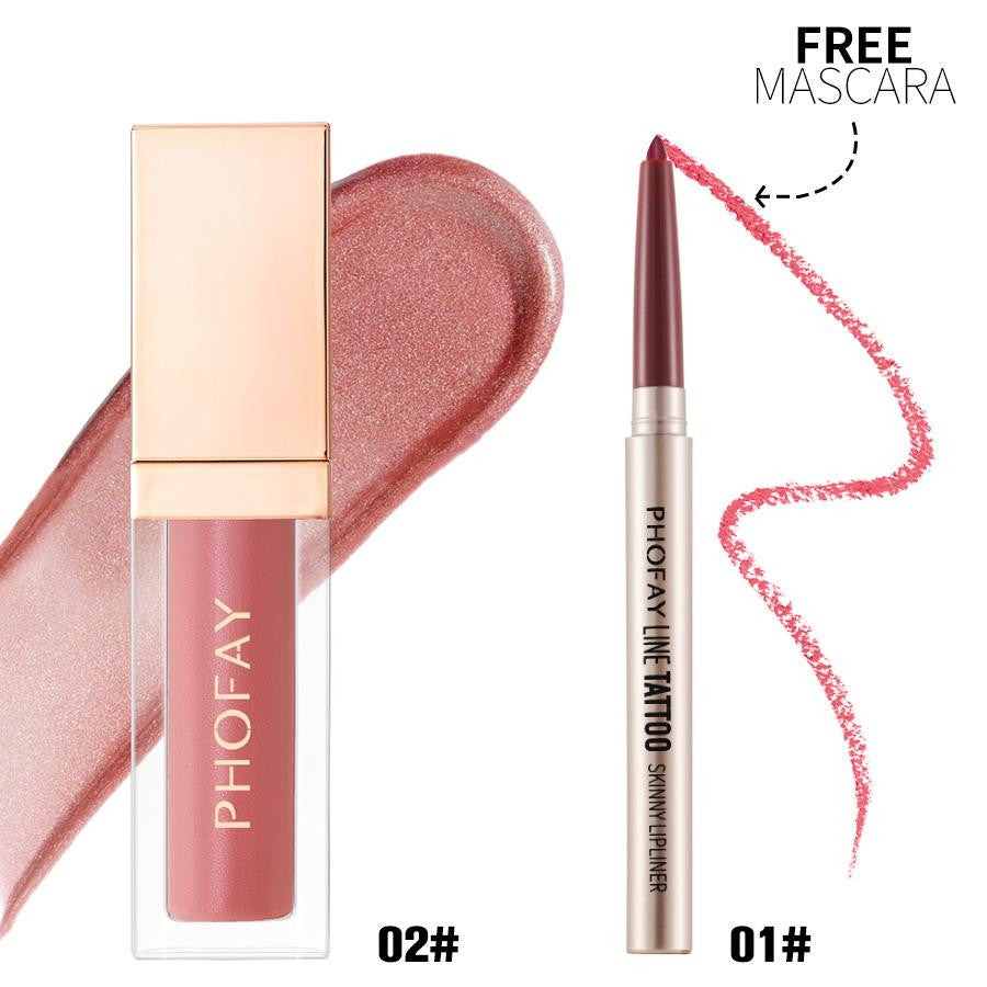 PHOFAY Lipliner And Ultra-Glossy Lip Gloss