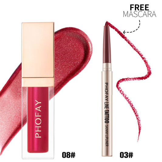 PHOFAY Lipliner And Ultra-Glossy Lip Gloss