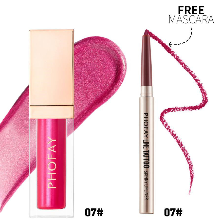 PHOFAY Lipliner And Ultra-Glossy Lip Gloss