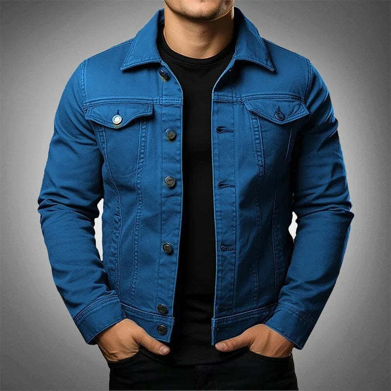 Men's Jacket Denim Coat Tooling Solid Color Thick Coat