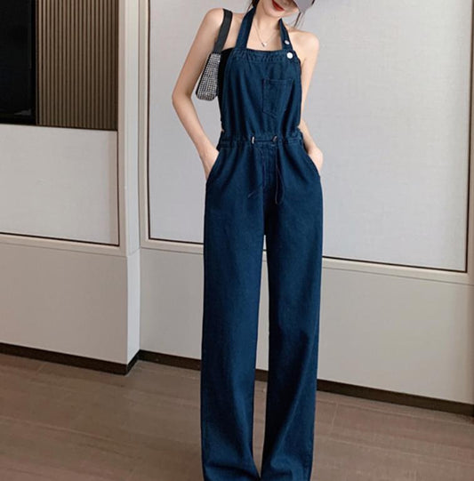 Waist Loose Straight Wide Leg Mopping One Piece Pants