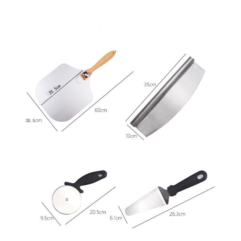 Folding Aluminum Pizza Shovel Combination Pizza Cutter Multifunctional Stainless Steel