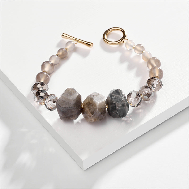 Faceted Stone Beads Women's Bracelet