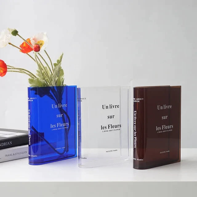 Home Creative Books Acrylic Vase Decoration