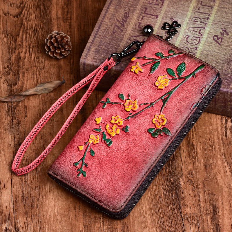 Long vegetable tanned purse