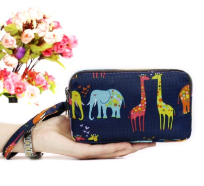 New portable female hand grasping bag three-layer zipper bag autumn long large screen mobile phone key ladies coin purse