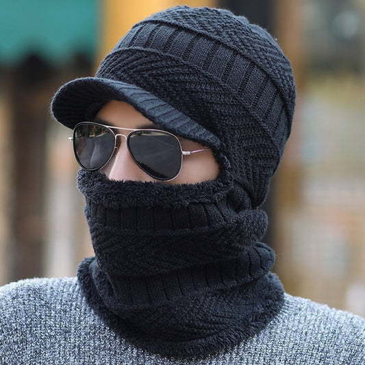 Men's outdoor warm and cold face protection snow cap