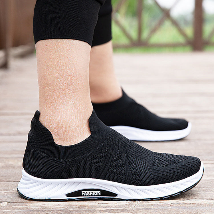 Casual Slip-on Mesh Sports Shoes Flying Woven Soft Running Walking Shoes Men