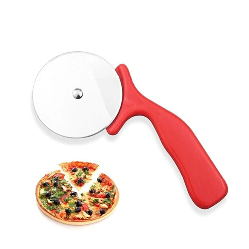 Stainless Steel Roller Type Pizza Cutter Bread Pies Wheels Rotary Cake Cut Cooking Tool Kitchen