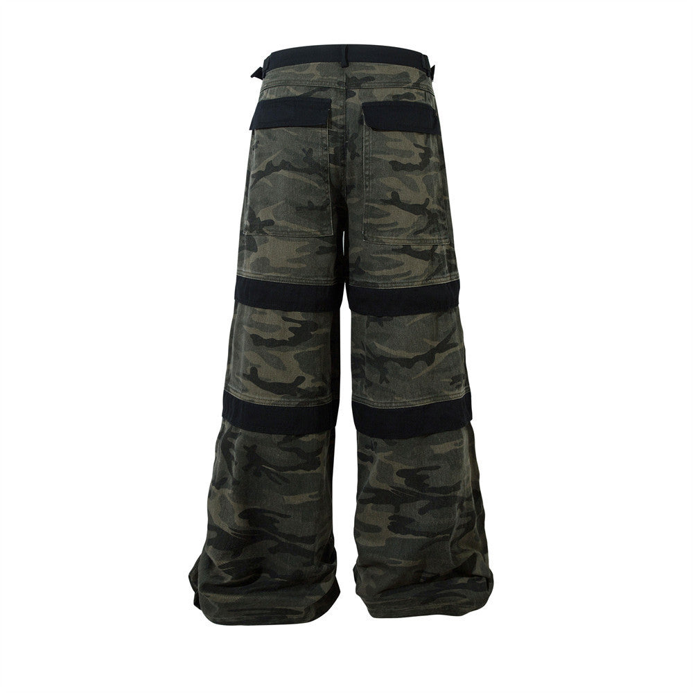 Heavy Industry Camouflage Workwear Men Trousers Stitching