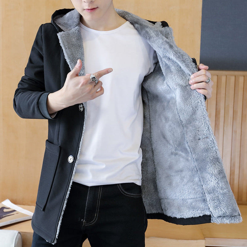 Loose hooded cotton jacket men