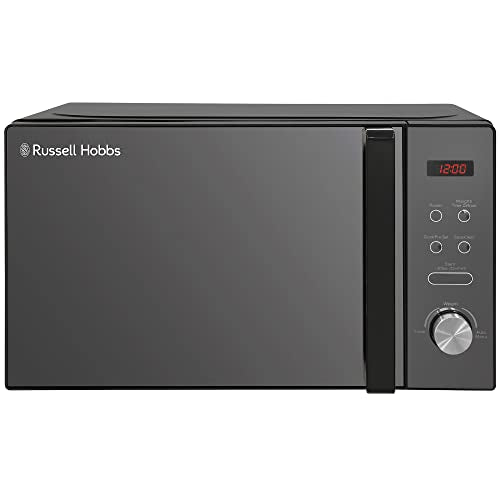 Russell Hobbs RHM2076B 20 Litre 800 W Black Digital Solo Microwave with 5 Power Levels, Automatic Defrost, 8 Auto Cook Menus, Clock and Timer, Easy Clean