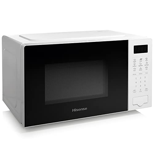 Hisense 700 Watts 20 Litre Solo Microwave Oven H20MOWP1UK White, Automatic Defrost, 5 power levels, Easy Clean, 32.6D x 45.5W x 26.1H centimetres Freestanding