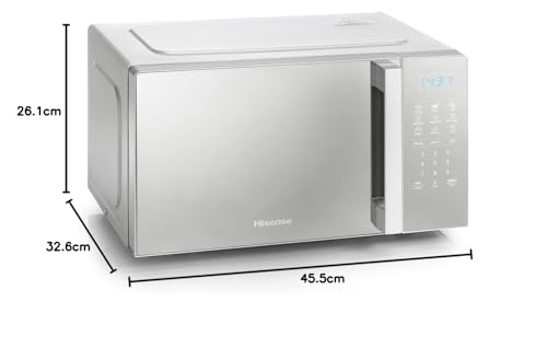 Hisense 700 Watts 20 Litre Solo Microwave Oven H20MOWP1UK White, Automatic Defrost, 5 power levels, Easy Clean, 32.6D x 45.5W x 26.1H centimetres Freestanding