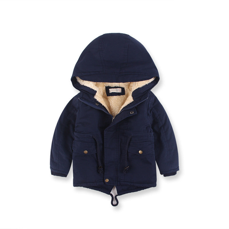 LM 6035 Europe And American Wind Boy's Coat And Cashmere Boy's Windcoat For Autumn And Winter Children's Clothes