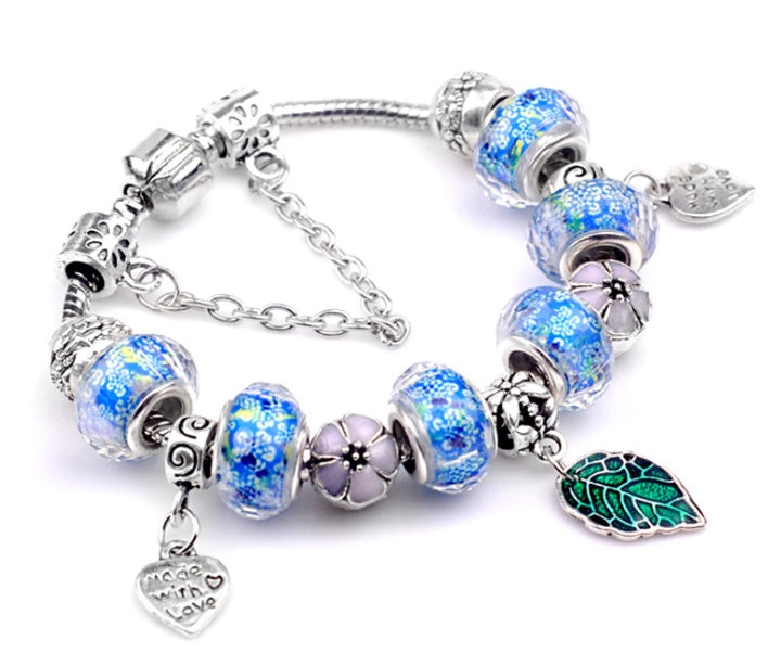 Big hole glass beads bracelet