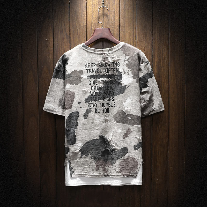 Fake two camouflage men's T-shirts