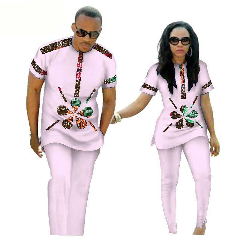 Cotton African Ethnic Couple Clothing Pants suit